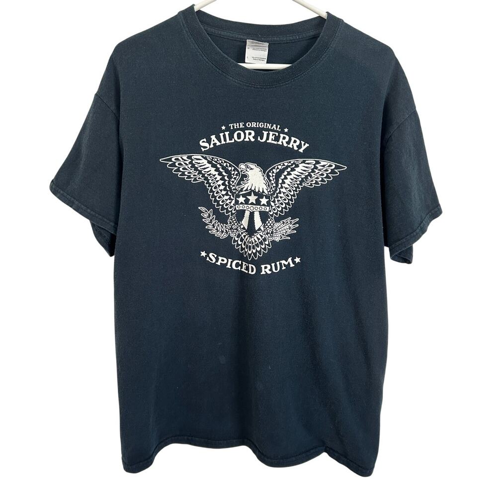 The Original Sailor Jerry Spiced Rum T-Shirt Large Black Eagle Graphic